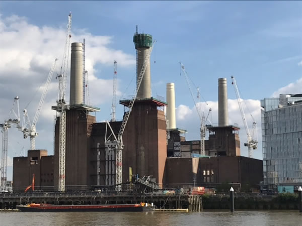 Battersea Power Station's Chimneys Now Rebuilt 