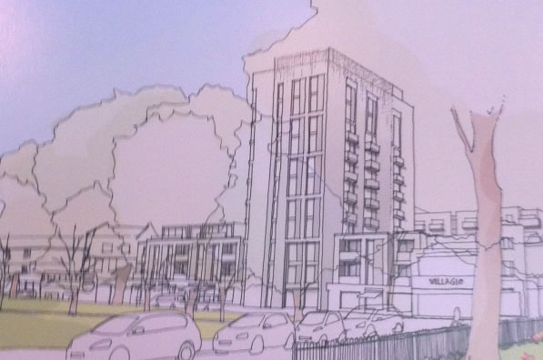Drawing of Empire House building on High Road from Lend Lease scheme
