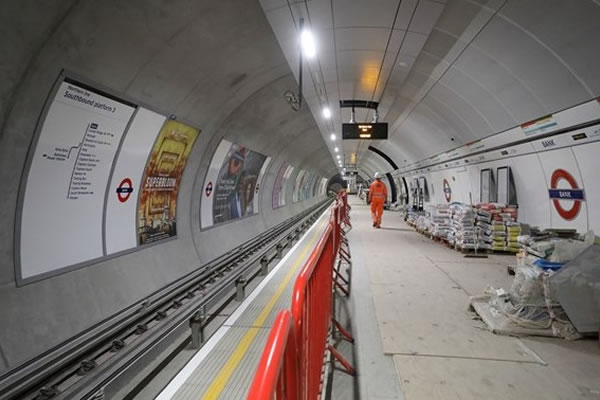 The new wider platforms at Bank Station