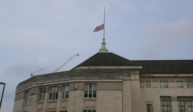 wandsworth town hall flag flies at half mast after Westminster attack