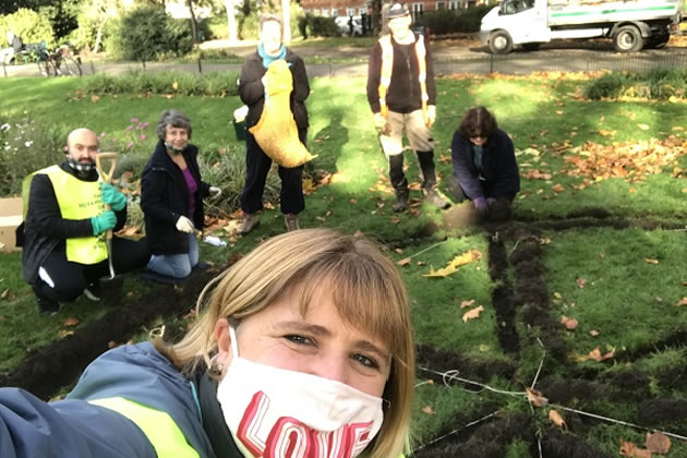Louise McCance-Price and the planting team