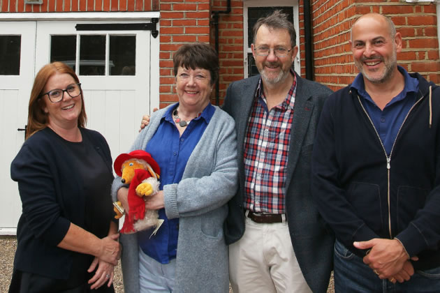 Elizabeth Beresford, who wrote the Wombles, is honoured with a plaque on her former Wandsworth Common home. Her children Marcus and Kate and current residents Roger and Fleur attended the unveiling