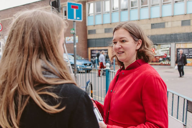 Fleur Anderson on the High Street 