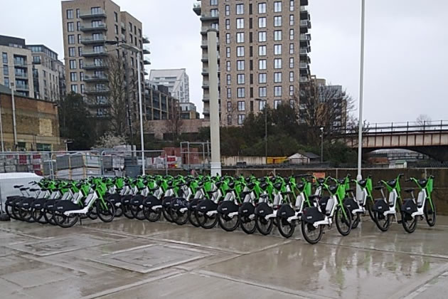 Some of the impounded Lime Bikes