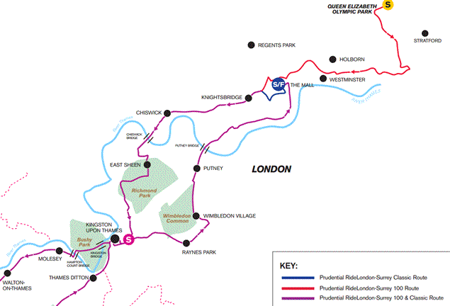 Prudential Ride London Routes 2015