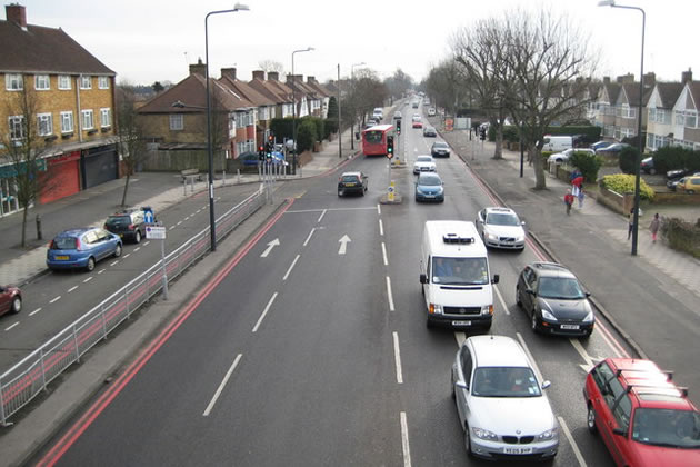 The Red Route on the A312 in Feltham