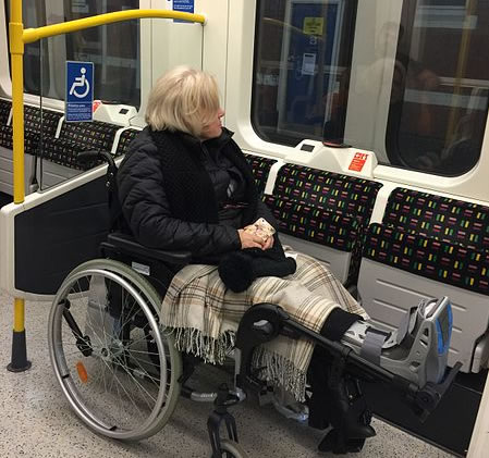 disabled woman on tube