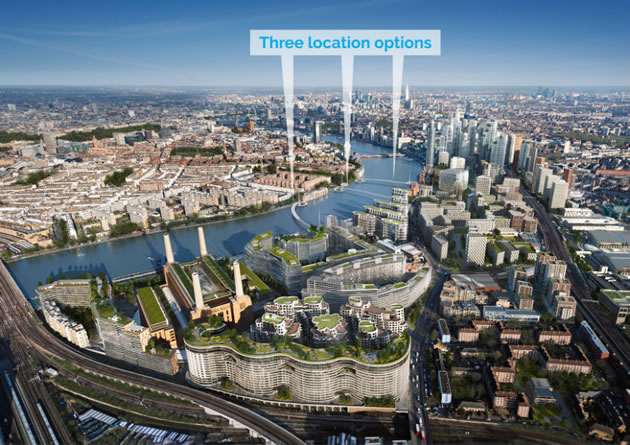 The team was selected following an international design competition and the first stage of work will involve examining the feasibility of the different location options for a new bridge along this part of the Thames, which is the longest stretch of riverside in central London without a crossing point.