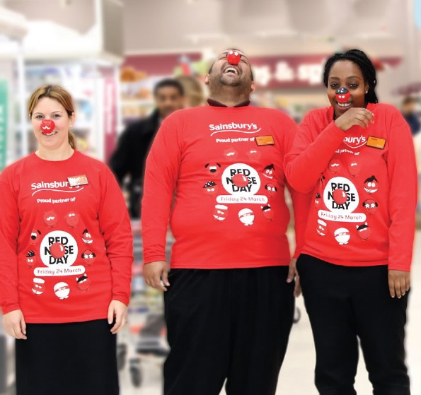 Red Nose Day Fundraising At Sainsbury's Nine Elms 