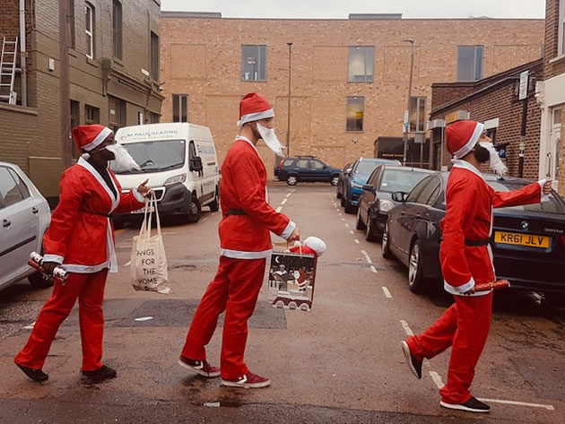 Santas Deliver Presents To Wandsworth Respite Centre 