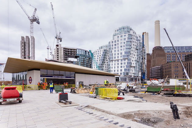 The entrance to Battersea Power Station statio