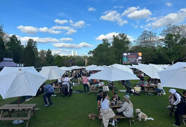 People watching the ceremony in Battersea Park