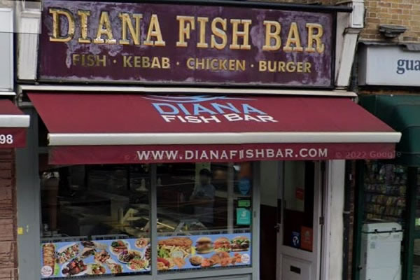 The Diana Fish Bar on Wandsworth High Street