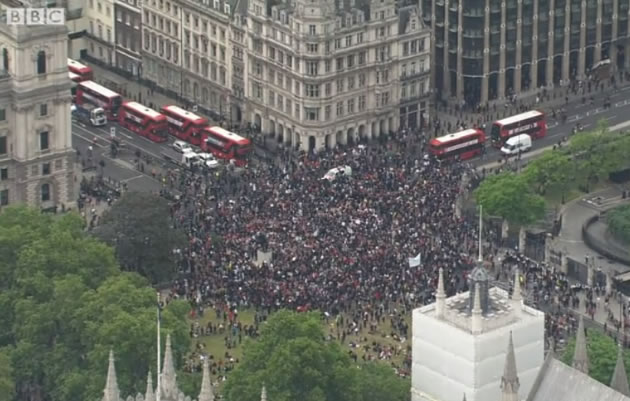 The Black Lives Matter protest in Parliament Square 